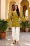 Lw 9341 Cotton With Bandhej Print Top With Bottom Collection